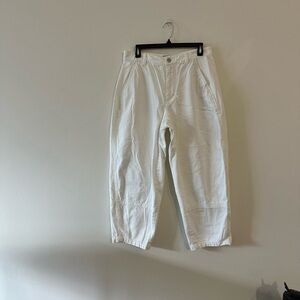 READ FLAWED Everlane Utility Barrel Pants Bone White Organic Cotton 6